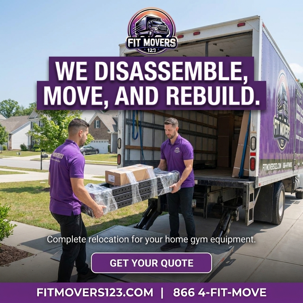 FitMovers123 team professionally moving and assembling a power rack